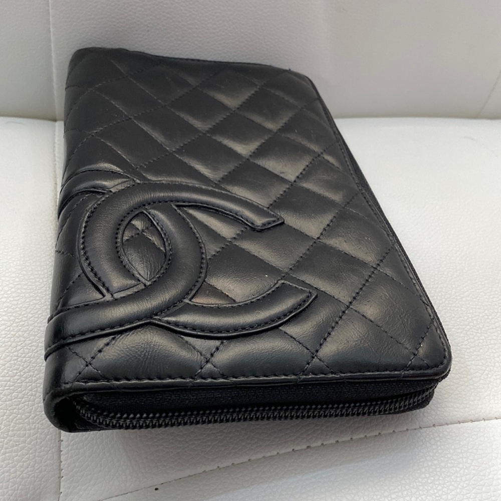 Authentic Chanel Lambskin Cambon Line Organizer Clutch Bag Wallet - Picture 10 of 17